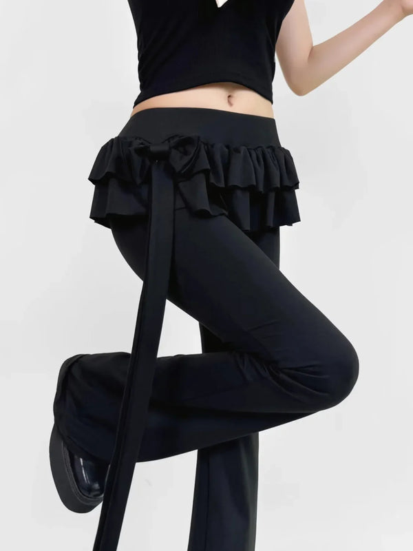 Cake Skirt Ruffle Bow Flare Pants