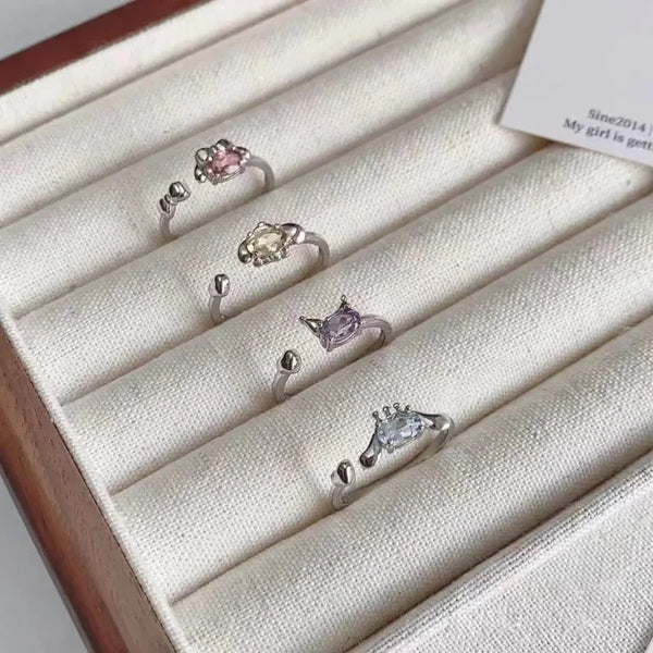 Kawaii Mascots Adjustable Ring