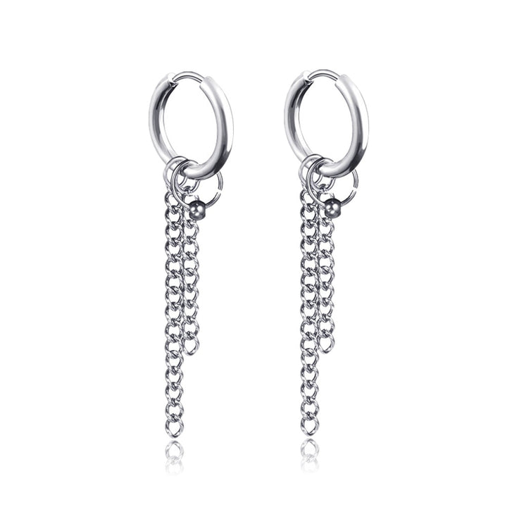 KPOP Long Chain Stainless Steel Earrings - Juneptune