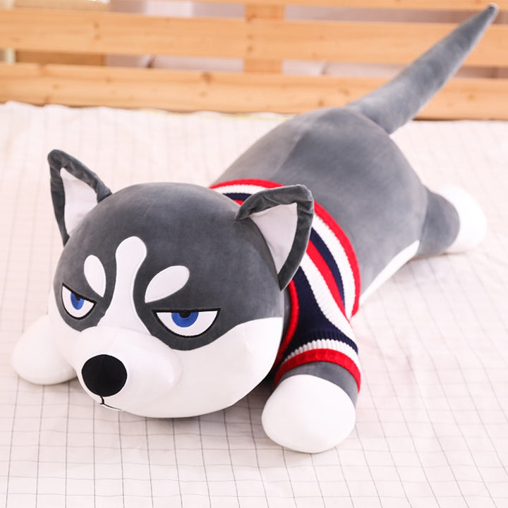 Cute Dressed Husky Oversized Plush Toy - Juneptune