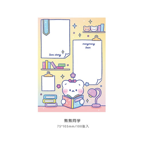 Colorful Rainbow Bear Sticky Notes - Juneptune