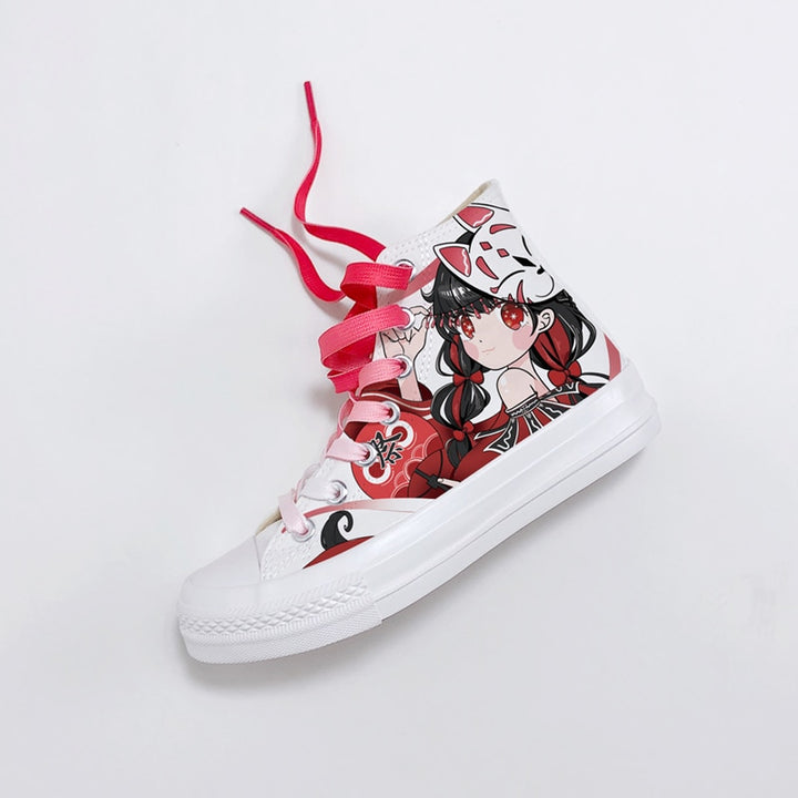 Kitsune Girl Red High Top Shoes - Juneptune