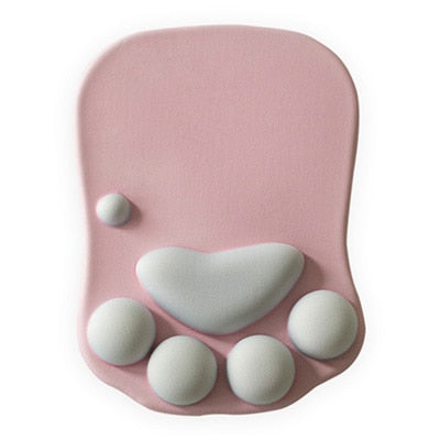 Cute Cat Paw 3D Mouse Pad with Soft Silicone and Memory Foam Wrist Rest - Juneptune