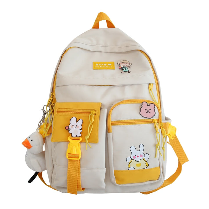 Kawaii Backpack With Pins And Keychain - Juneptune