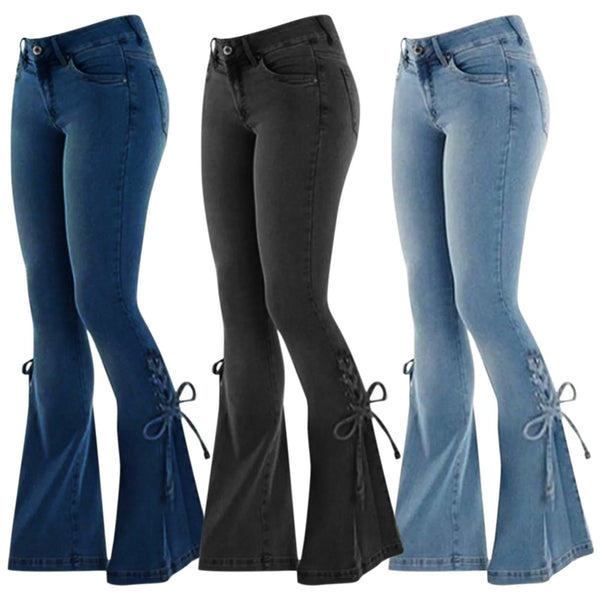 Ribbon High Waist Jeans