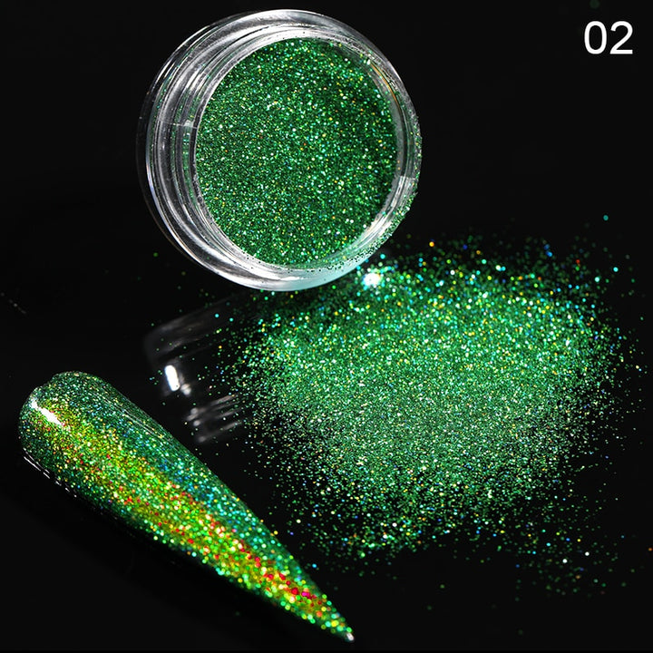 Colorful Glitter Nail Pigment - Juneptune