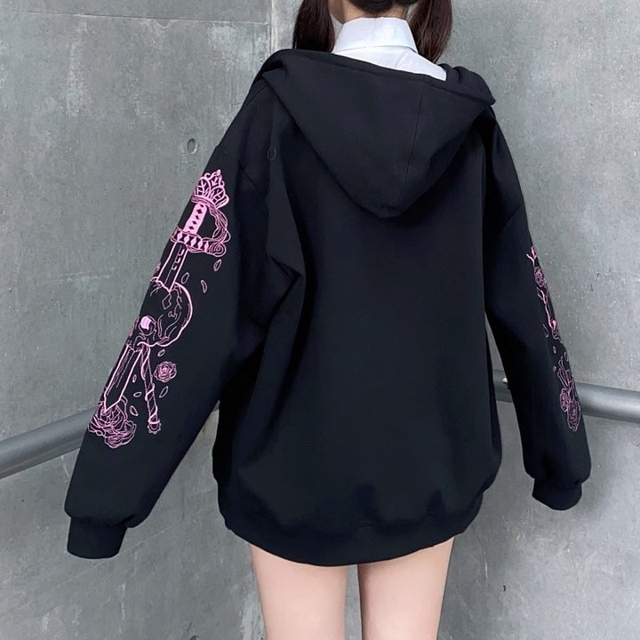 Punk Anime Zip Up Hoodie - Juneptune