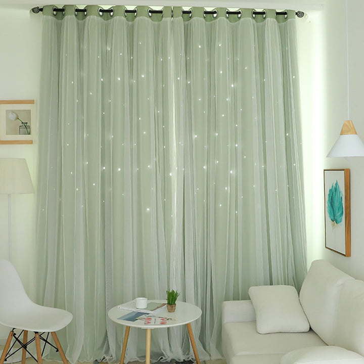 Double Layer Star Princess Curtains - Juneptune
