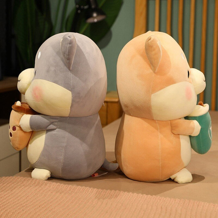 Giant Shiba Inu Dog Holding Boba Tea Plush Toy - Juneptune
