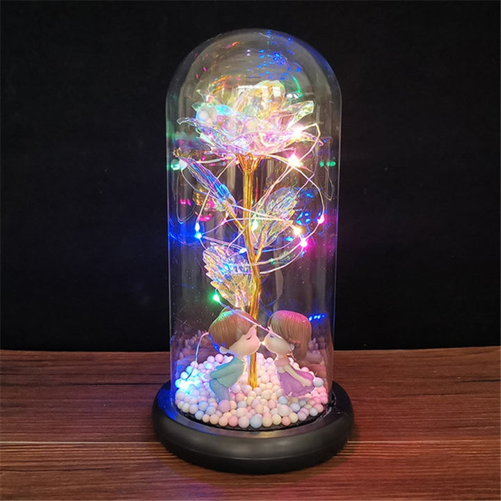 Valentines Day Gift Glass Rose LED Light - Juneptune