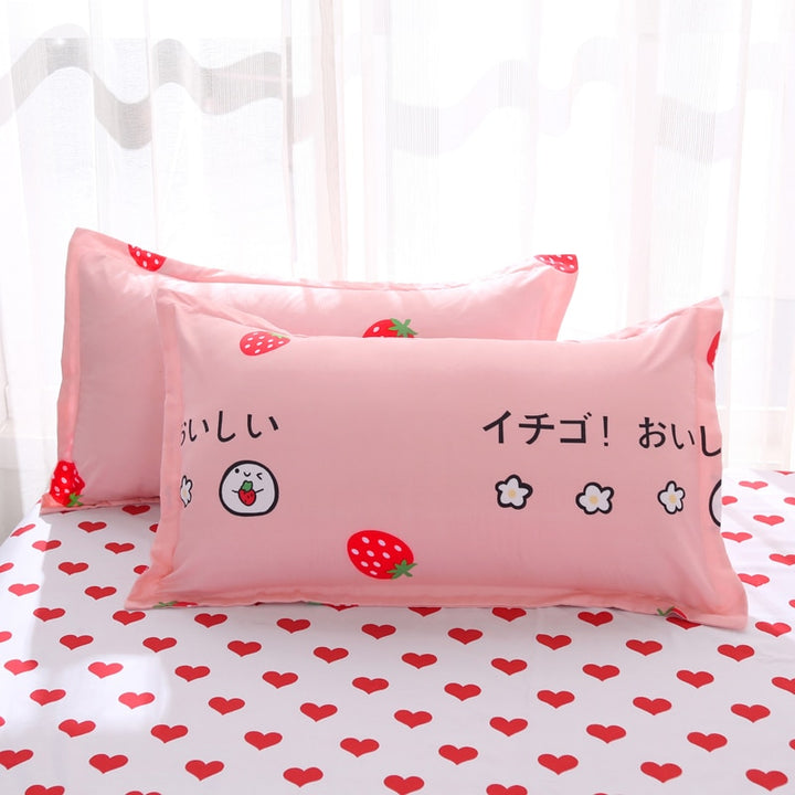 Kawaii Strawberry Bedding Set - Juneptune