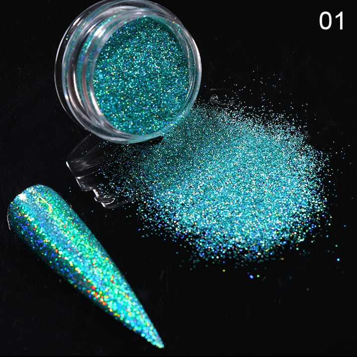 Colorful Glitter Nail Pigment - Juneptune