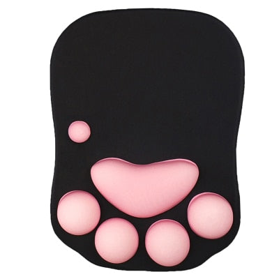 Cute Cat Paw 3D Mouse Pad with Soft Silicone and Memory Foam Wrist Rest - Juneptune