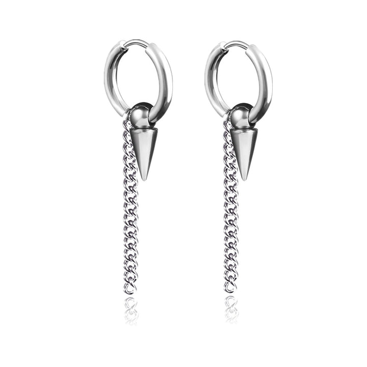 KPOP Long Chain Stainless Steel Earrings - Juneptune