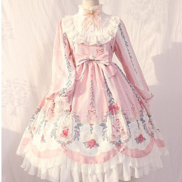 Kawaii Lolita Summer Elegant Flower Long Dress - Juneptune