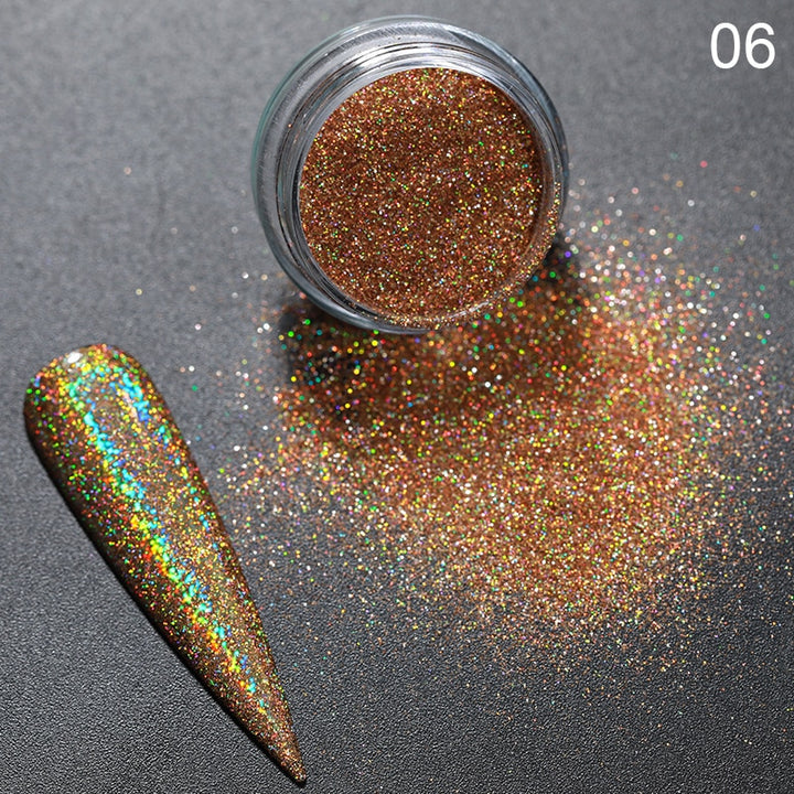 Colorful Glitter Nail Pigment - Juneptune