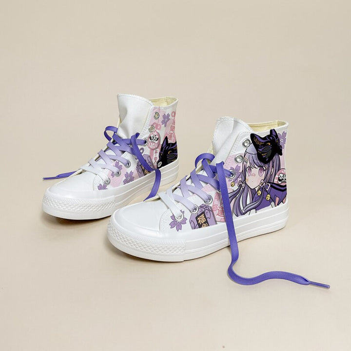 Kawaii Purple Anime Girl High Top Shoes - Juneptune