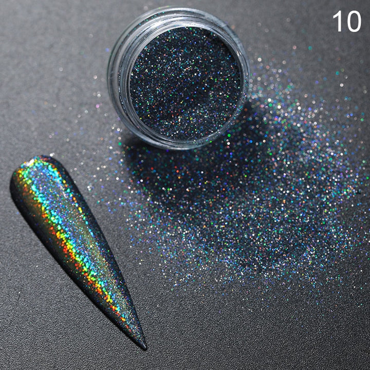 Colorful Glitter Nail Pigment - Juneptune