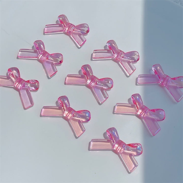 Kawaii Pink Bow Shaped DIY Crafting Beads - Juneptune
