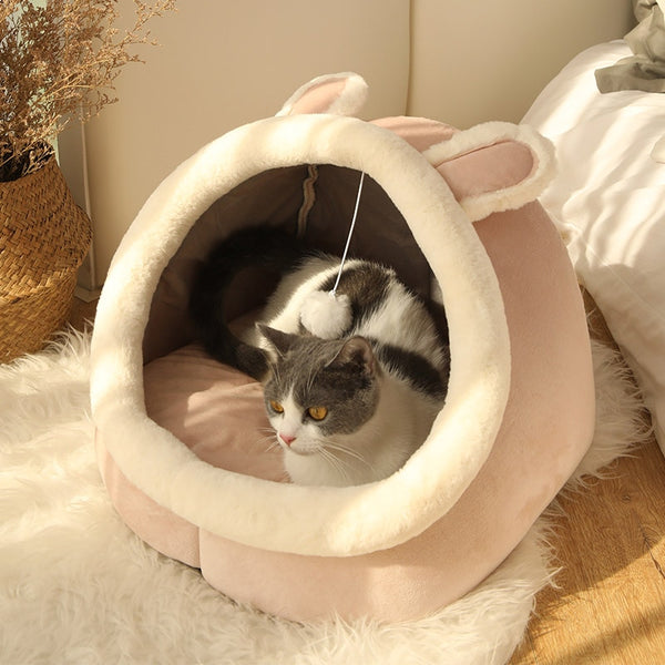 Kawaii Warm Cozy Cat Bed - Juneptune