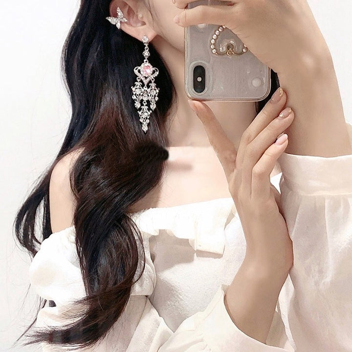 Y2K Korean Inspired Pink Earrings - Juneptune