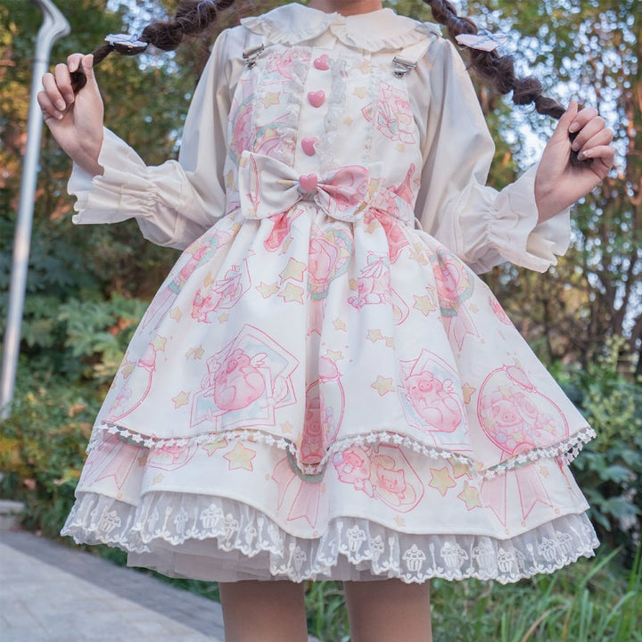 Sweet Lolita Kawaii Lace Dress - Juneptune