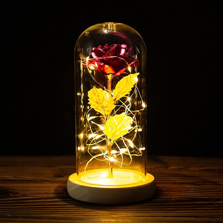 Valentines Day Gift Glass Rose LED Light - Juneptune