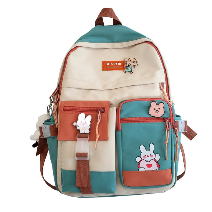 Kawaii Backpack With Pins And Keychain - Juneptune