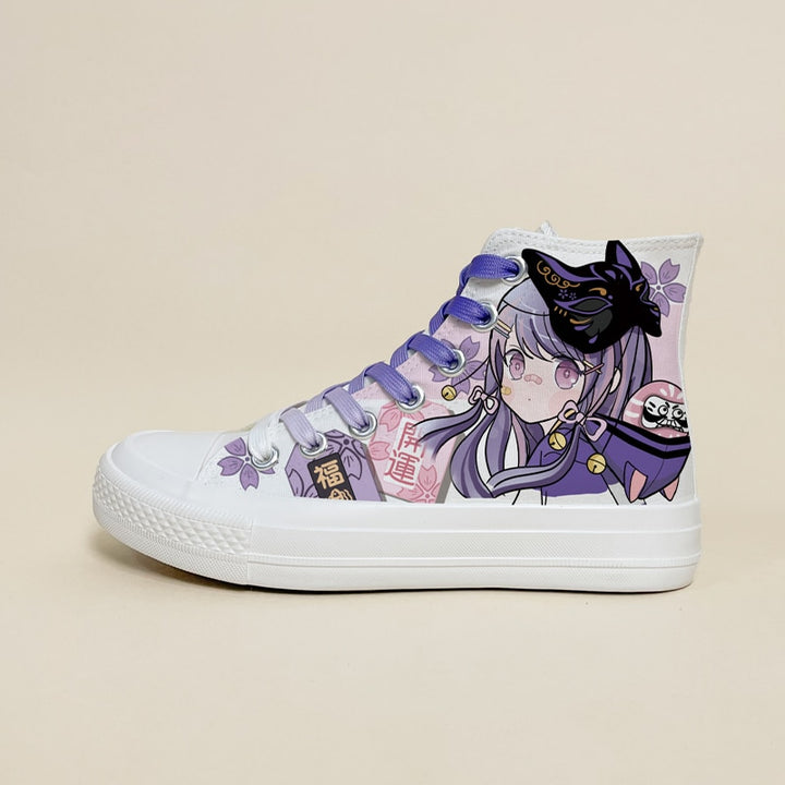 Kawaii Purple Anime Girl High Top Shoes - Juneptune