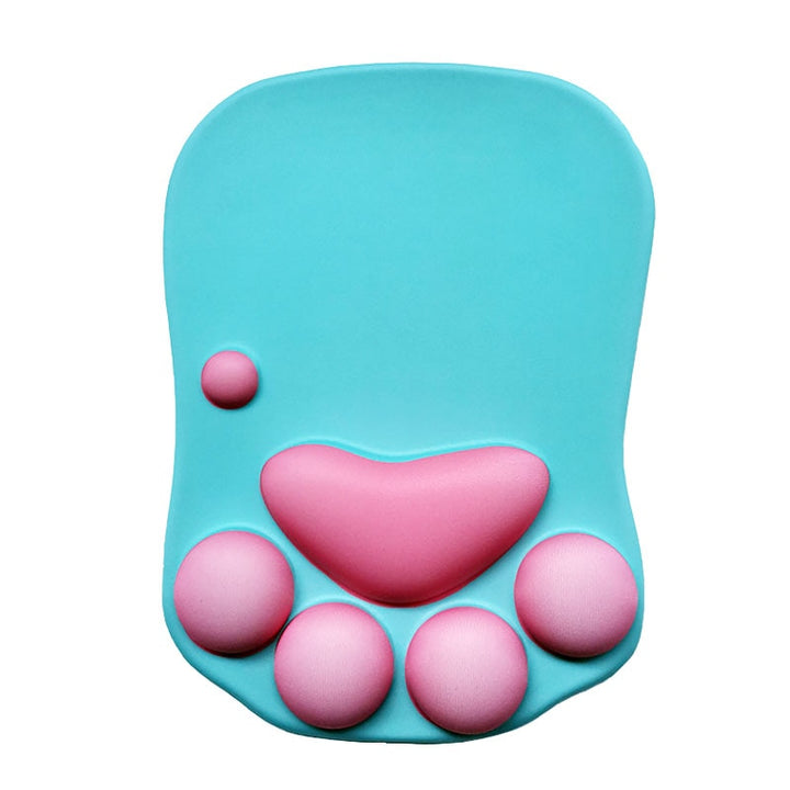 Cute Cat Paw 3D Mouse Pad with Soft Silicone and Memory Foam Wrist Rest - Juneptune