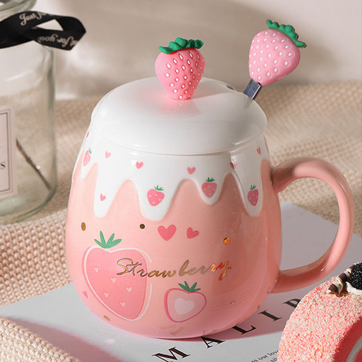 Cute Strawberry Ceramic Mug - Juneptune