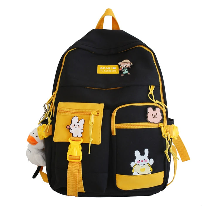 Kawaii Backpack With Pins And Keychain - Juneptune