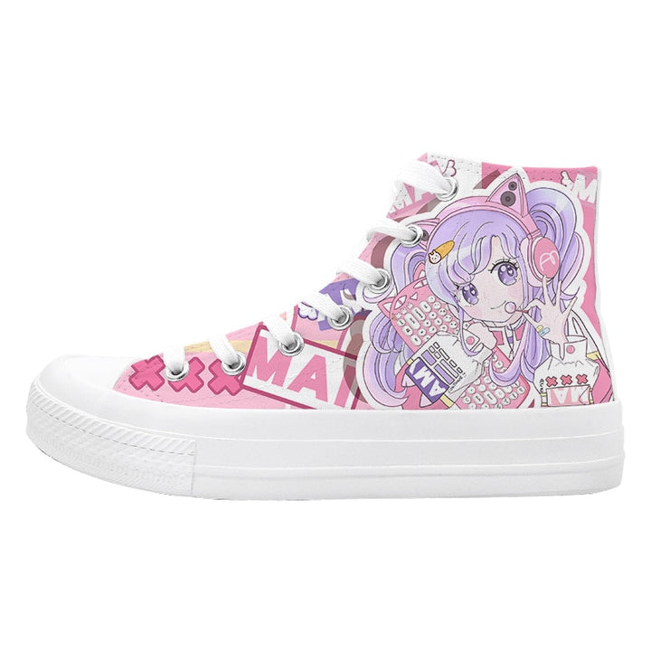 Kawaii Pastel Anime Girl High Top Shoes - Juneptune