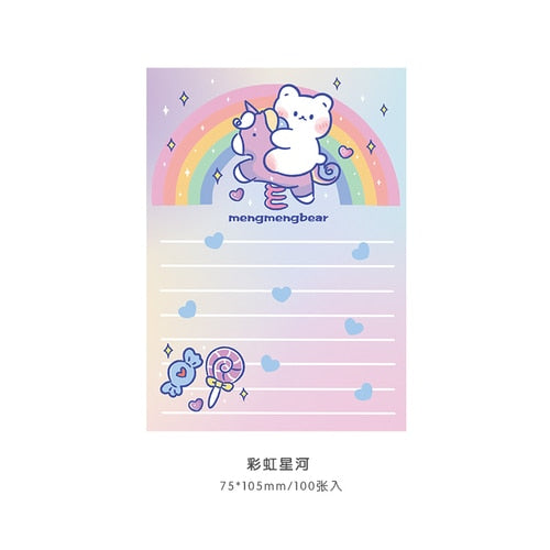 Colorful Rainbow Bear Sticky Notes - Juneptune