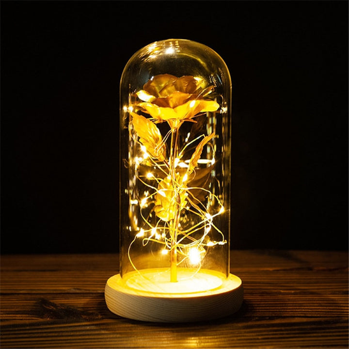 Valentines Day Gift Glass Rose LED Light - Juneptune