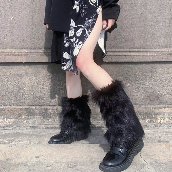 Y2K Fur Leg Warmers - Juneptune