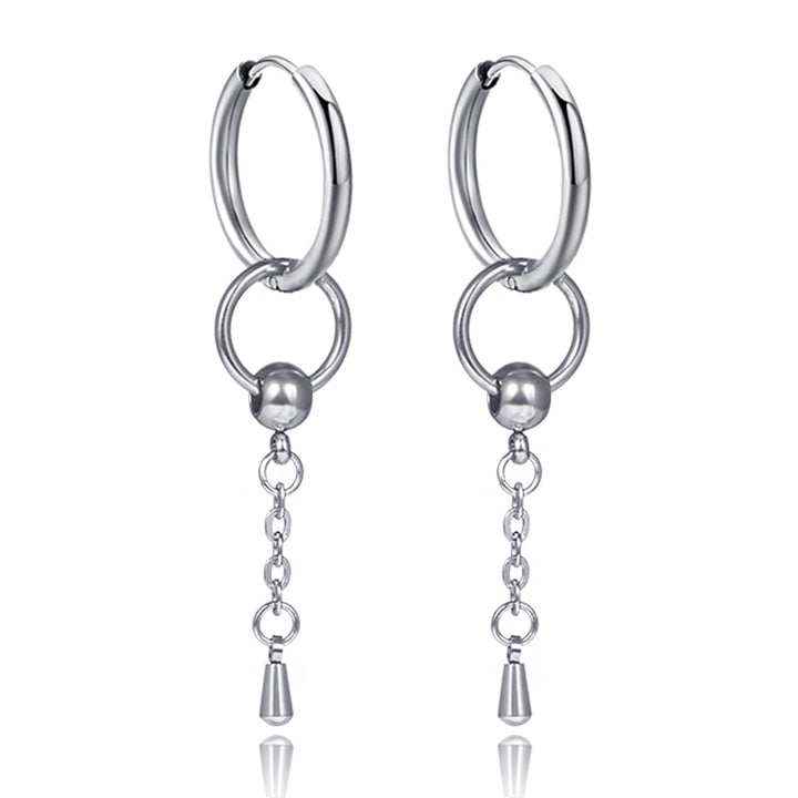 KPOP Long Chain Stainless Steel Earrings - Juneptune