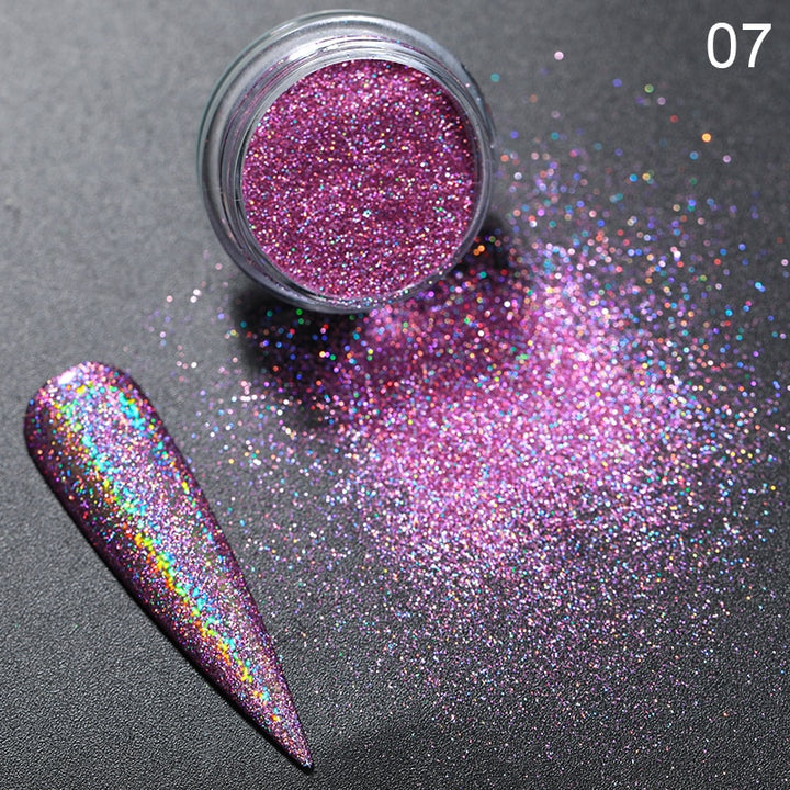 Colorful Glitter Nail Pigment - Juneptune