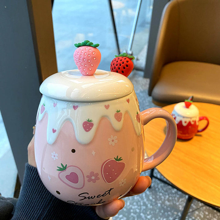 Cute Strawberry Ceramic Mug - Juneptune