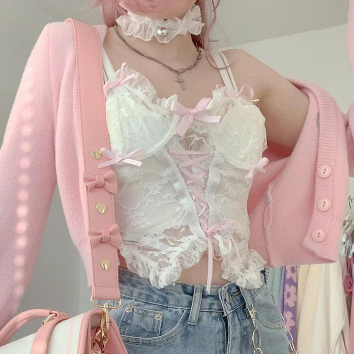 Sweet Lolita White Lace Top - Juneptune