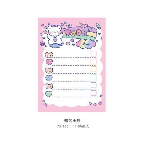 Colorful Rainbow Bear Sticky Notes - Juneptune
