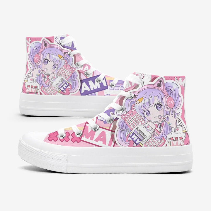 Kawaii Pastel Anime Girl High Top Shoes - Juneptune