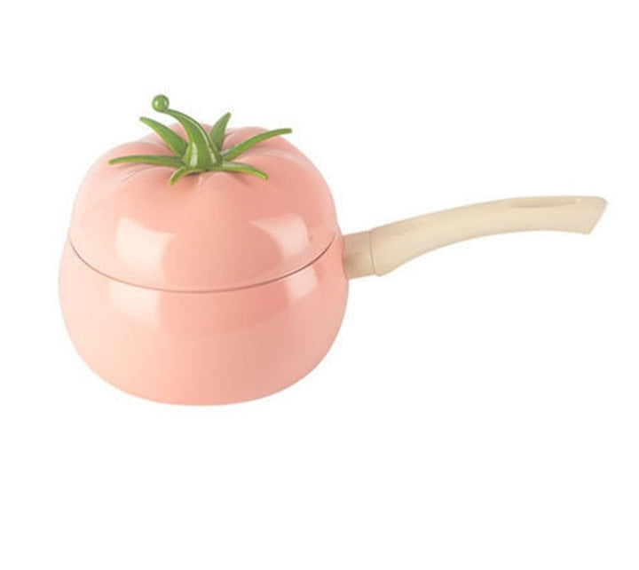 Cute Tomato Shaped Cooking Pot & Frying Pan - Non-stick Aluminum Cookware - Juneptune