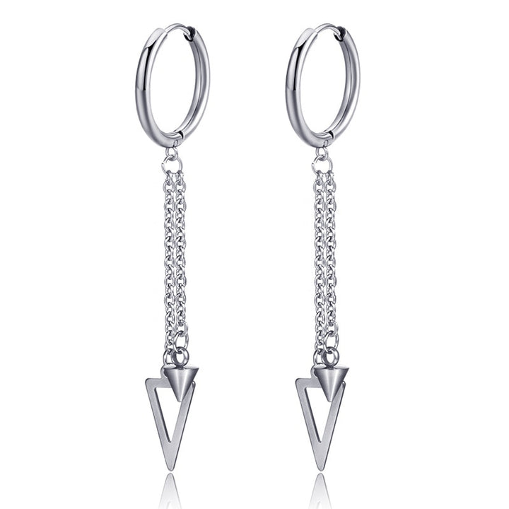 KPOP Long Chain Stainless Steel Earrings - Juneptune