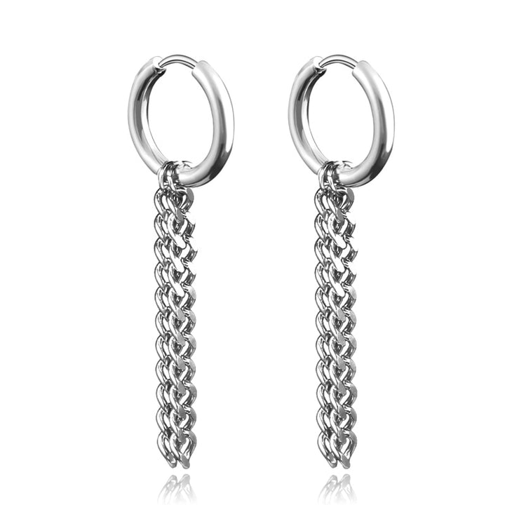 KPOP Long Chain Stainless Steel Earrings - Juneptune