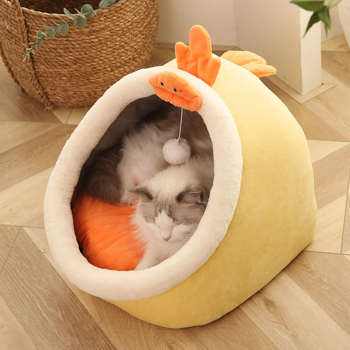 Kawaii Warm Cozy Cat Bed - Juneptune