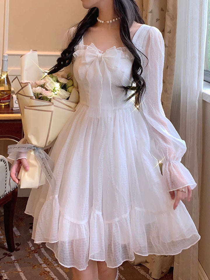 Fairycore Lolita White Dress - Juneptune