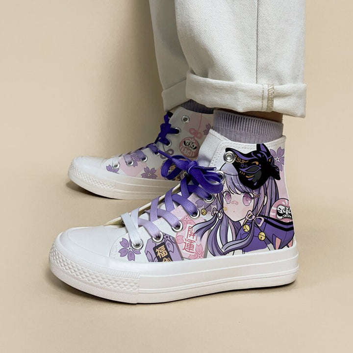 Kawaii Purple Anime Girl High Top Shoes - Juneptune