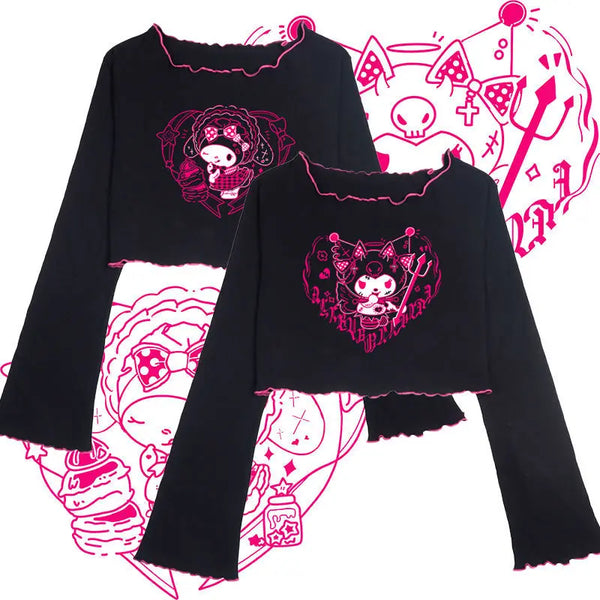 Yandere Kuromi & My Melody Crop Top