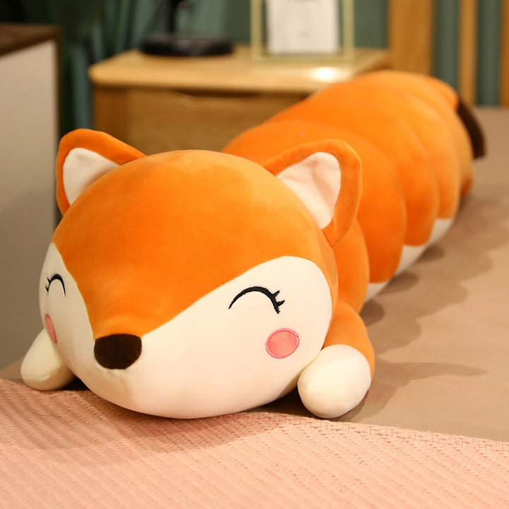Giant Fox & Frog Caterpillar Soft Pillow Plush Toy - Juneptune